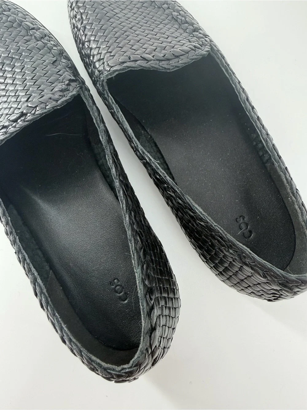 Cos Hand Woven Leather Black Loafers